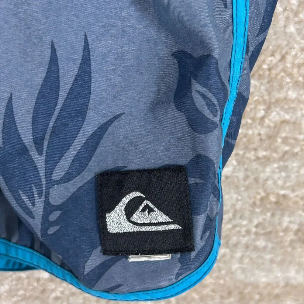 Quiksilver Amphibians Shorts Mens Small Blue Floral Hybrid Boardwalk Swim
